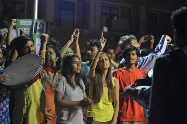 JNU Student with Irom Sharmila